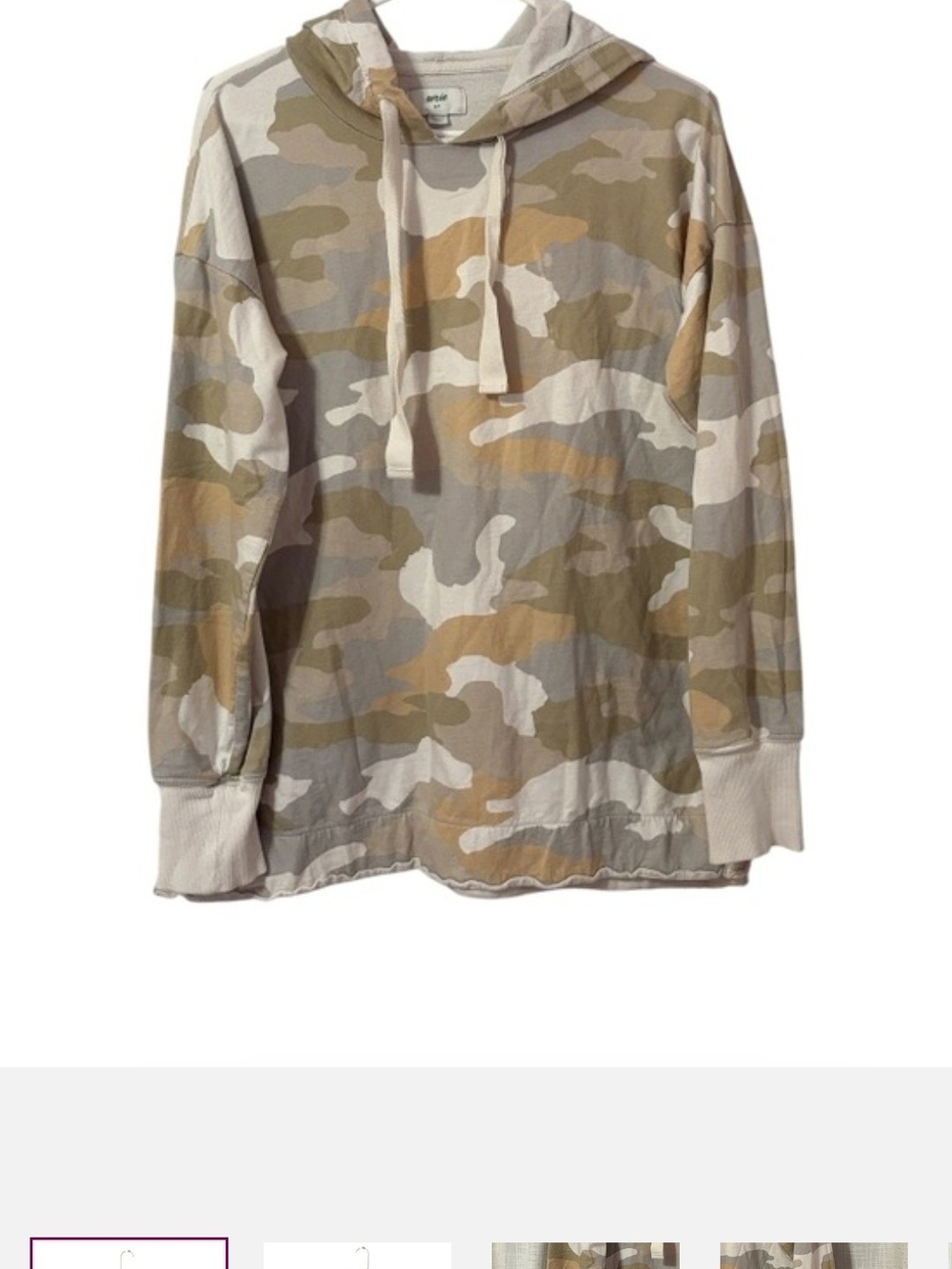 aerie Women's Camo Hoodie - Tan, Cream, Light Gray